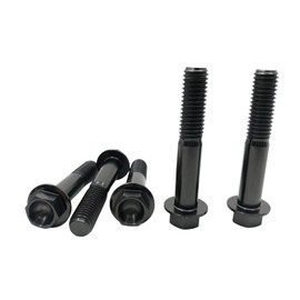 RISON-Titanium Hex Screws with Flange M8 x 1.25 x 45 mm, Pack of 5 Titanium Screws Hex Head Screws, Flange Screws Titanium Bolt Machine Screws for Motorcycle, Bicycle Modification
