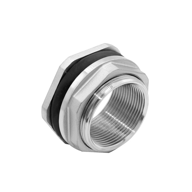 Beduan 1.5" Female Bulkhead Water Tank Connector Stainless Steel Thru-bulk