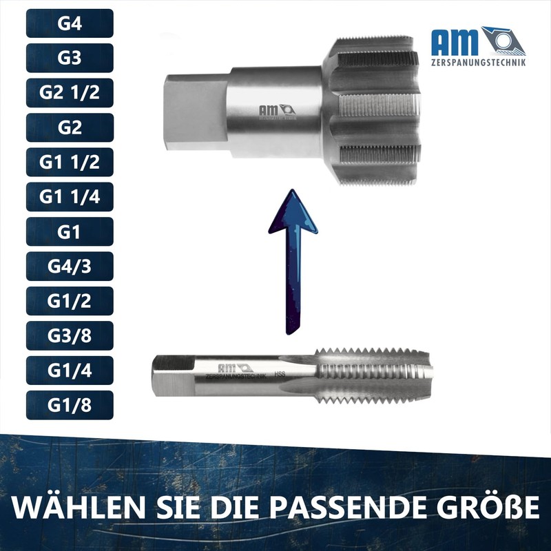 AM-Zerspanungstechnik Pipe Tap G1/4 | Tap Cutter Inch | HSS