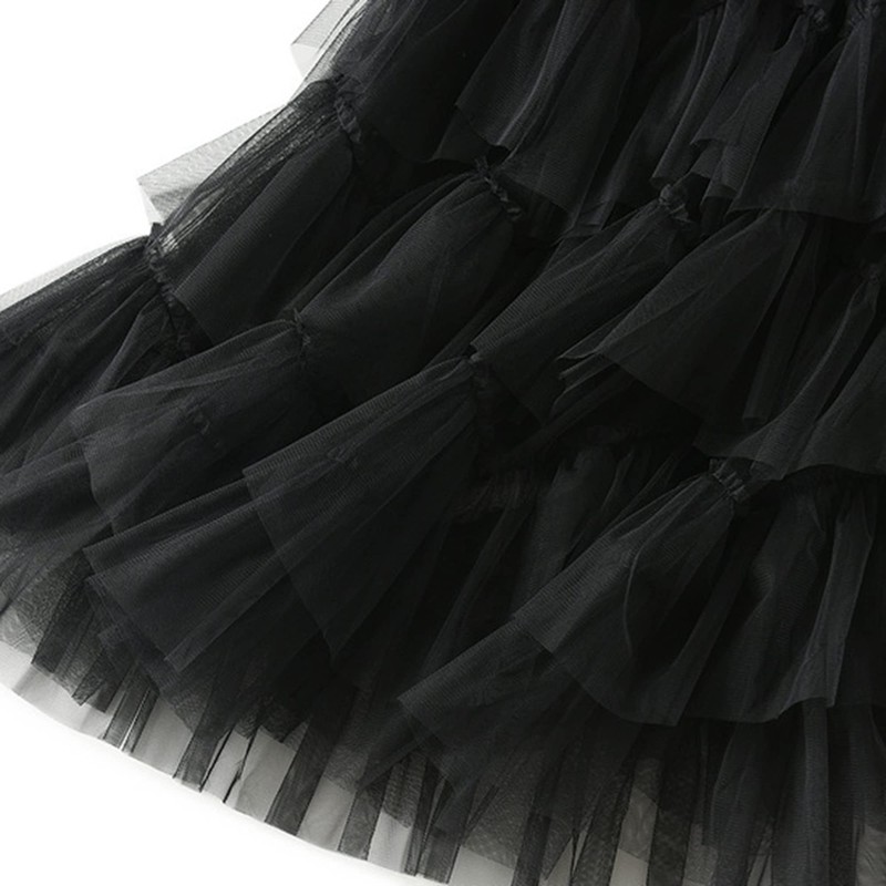 Dirholl Women's A-Line Fairy Elastic Waist Polyester Spandex Midi Skirt