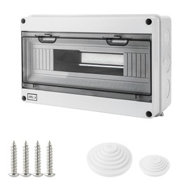 VIDETOL Surface-Mounted Fuse Box, IP65 Waterproof Distribution Box, Surface-Mounted Distribution Box, Surface-Mounted for Gardens, Outdoor Areas and Charging Stations