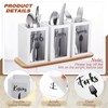 Gejoy Clear Acrylic Silverware Cutlery Caddy Utensil Holder with Wood