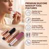 3 Pcs Silicone Round Head Lip Brushes Applicator with Cover