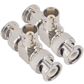 BOOBRIE 2-Pack BNC Female to Dual BNC Male Splitter 3 Way Video Connector BNC T-Shape Triple Tee Adapter for CCTV Camera Wireless Devices