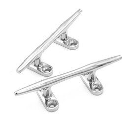 Atibin Marine Sailboat Cleat Ship Kayak Mooring Boat Cleat Dock Stainless Steel Jet Ski Sea Anchor Ropework Marine SUS316 4 Inch (150mm) Set of 2