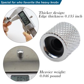 Samherome 3pcs Textured Metal Guitar Knobs Volume Tone Control Knobs Dome Knobs for Fender Telecaster Gibson Les Paul Electric Guitar Bass, Fits 18 Coarse-Spline（Silver）