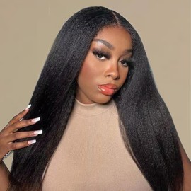 Kinky Straight Clip ins 14 Inch Clip in Hair Extensions Real Human Hair Brazilian Remy Human Hair for Women 8pcs 90g Per Set with 18 Clips Double Weft Natural Black