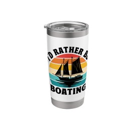 I'd Rather Be Boating Paddle Boat Stainless Steel Insulated Tumbler
