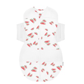 Happiest Baby SNOO Sleep Sack - 100% Organic Cotton Baby Swaddle Blanket - Doctor Designed Promotes Healthy Hip Development (Ivory Watermelons, Small)