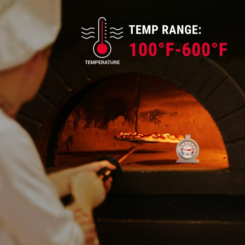 Oven Thermometers, Large Dial Oven Grill Monitoring Cooking Thermometer with