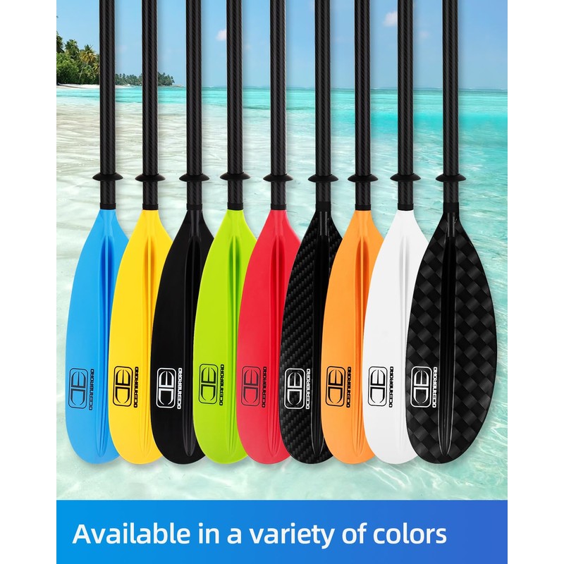 OCEANBROAD Adjustable Carbon Fiber Kayak Paddle 86in/220cm to 94in/240cm Kayaking