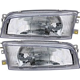 jpautowholesale For 1997-2002 Mitsubishi Mirage Headlight Halogen Set Driver and Passenger Side