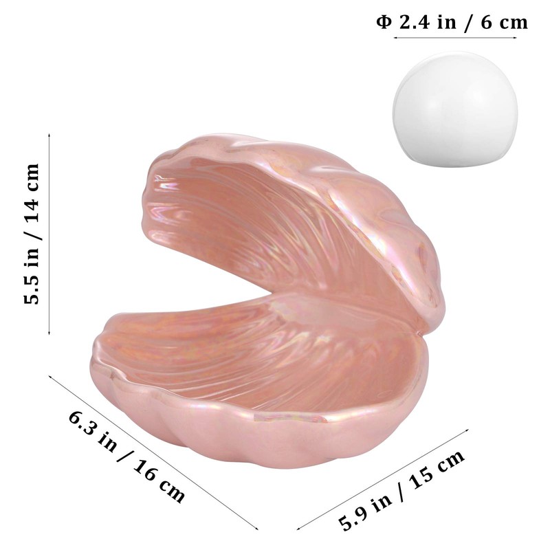 IMIKEYA Shell Pearl Light LED Ceramics Desktop Lamp Portable Pearl