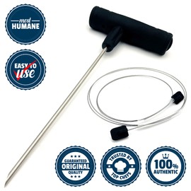 Xtrada IKEJIME EXTRA STRENGTH Ike Jime: Super Long Ikejime Big Fish Spike With Two Stainless Steel Wires (Tuna, Yellowtail, Wahoo) Black Textured Ikejime Handle