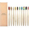 Cepillos de Dientes de Bambú Biodegradables con Cerdas Suaves Multicolores