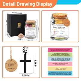 Generic Christian Gifts for Women|90 Coloring Bible Verses Cards in a Jar with Black Cross|Read Me When Bible Verse Jar for Emotions|The Hope Jar Gifts for Christian,Mother&Father's Day Gifts