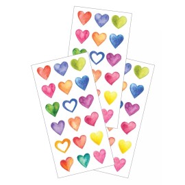 Paper House Rainbow Watercolor Hearts Stickers Planner Supply Papercraft Scrapbook Crafts