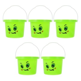 ledmomo Kids Bucket Plastic Smile Sand Play Water Play Set of 5 Green