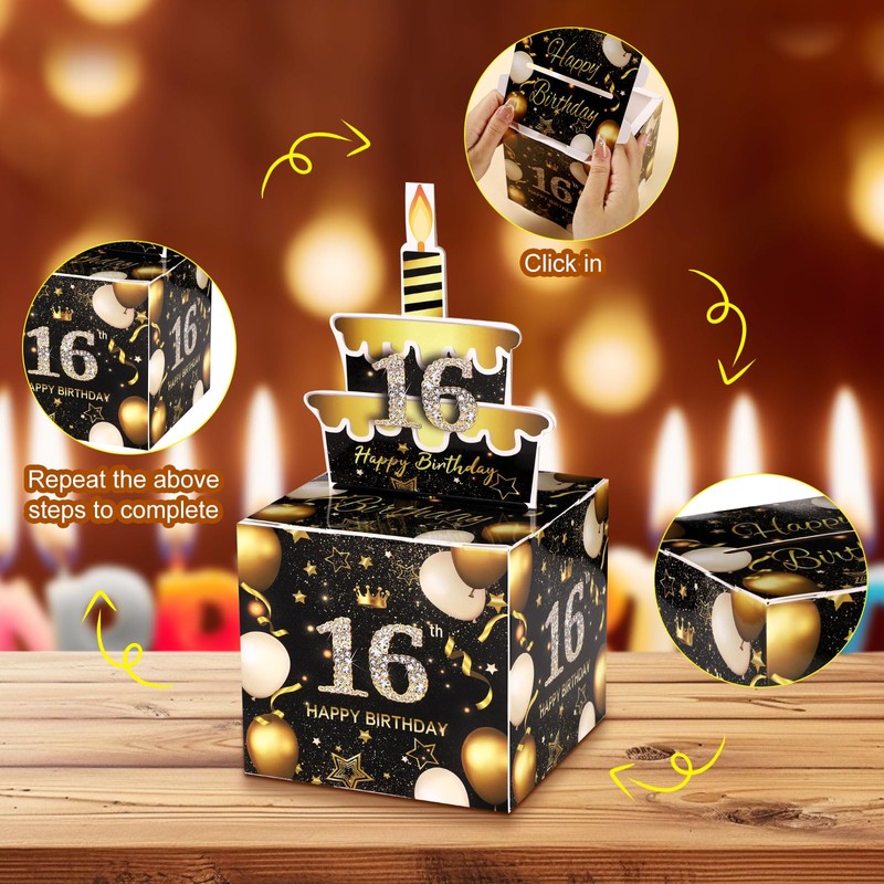 16th Birthday Money Box, 4.72 Inch Surprising Money Gift Box