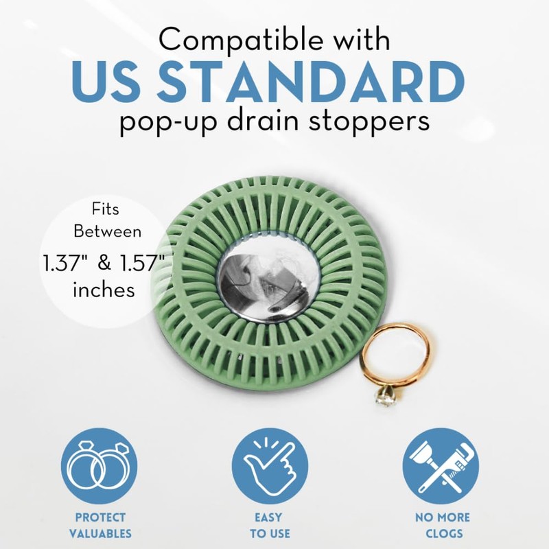 Bathroom Sink Hair Catcher for Pop-Up Drain – SinkRing 1.57"