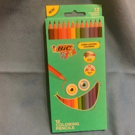 Bic BNWP Bic Coloring Pencils, 0.7 mm, #2, Assorted Lead, 12 Colors W/ Shipping