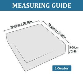 BXFUL Sofa Seat Cushion Covers, Sofa Cushion Covers Stretch Velvet, Couch Cushion Covers Replacement for Custom Cushions with Elastic Fabric (1 Seater, Grey)