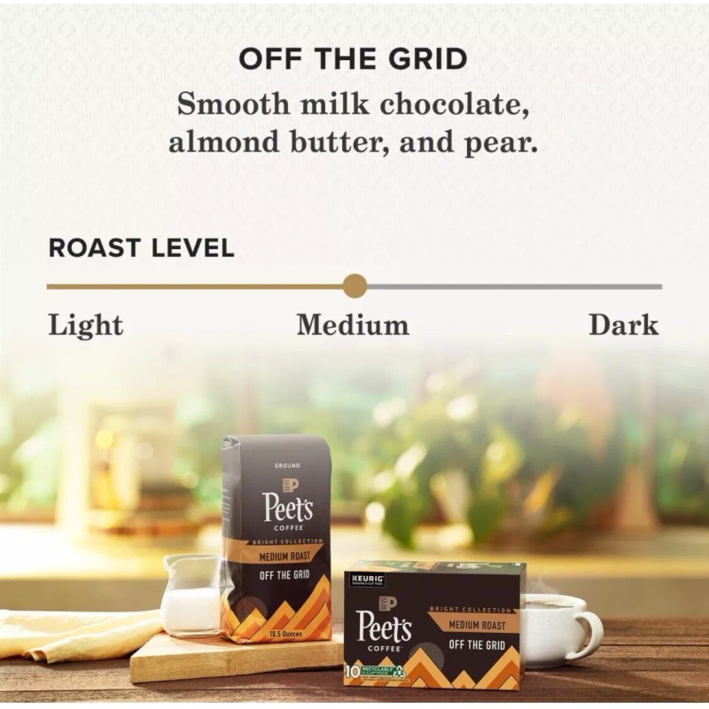 Peet's Coffee, Medium Roast, Off the Grid 10 K-Cup Coffee