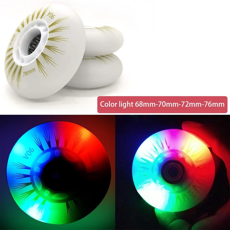 8 Pcs Inline Skate Wheels with 16 Bearings LED Light