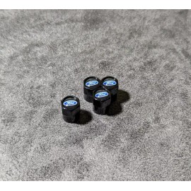 For: Ford 4pc Black Hex Ford Emblem Car Wheels Air Metal Valve Stem Caps Cover