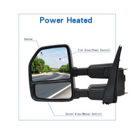 sub_autoparts Tow Mirror For 2017-2020 Ford F250-F550 Super Duty Power Heated Passenger Side