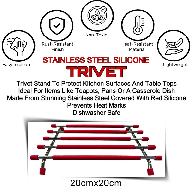 4All Kitchen Trivet Stand Heat Resistant Anti Slip Worktop Protector
