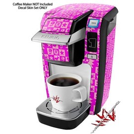WraptorSkinz Decal Style Vinyl Skin compatible for Keurig K10 / K15 Mini Plus Coffee Makers Gothic Punk Pattern Pink (COFFEE MAKER NOT INCLUDED)
