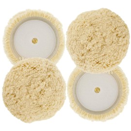 TCP Global TCP Global Wool Buffing and Polishing Pads 6 inch, 2 Pack, Hook and Loop Backing, for Compound Cutting for Automotive, Marine, Truck, RV
