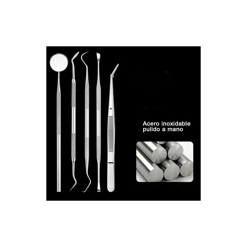 Herramienta Limpieza Dental Acero Quita Sarro 9 Piezas Kit