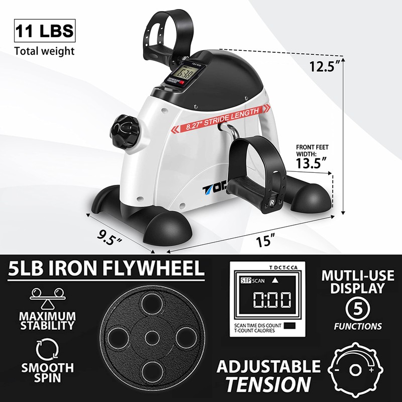 TODO Mini Exercise Bike Pedal Exerciser Foot Peddler Portable Therapy