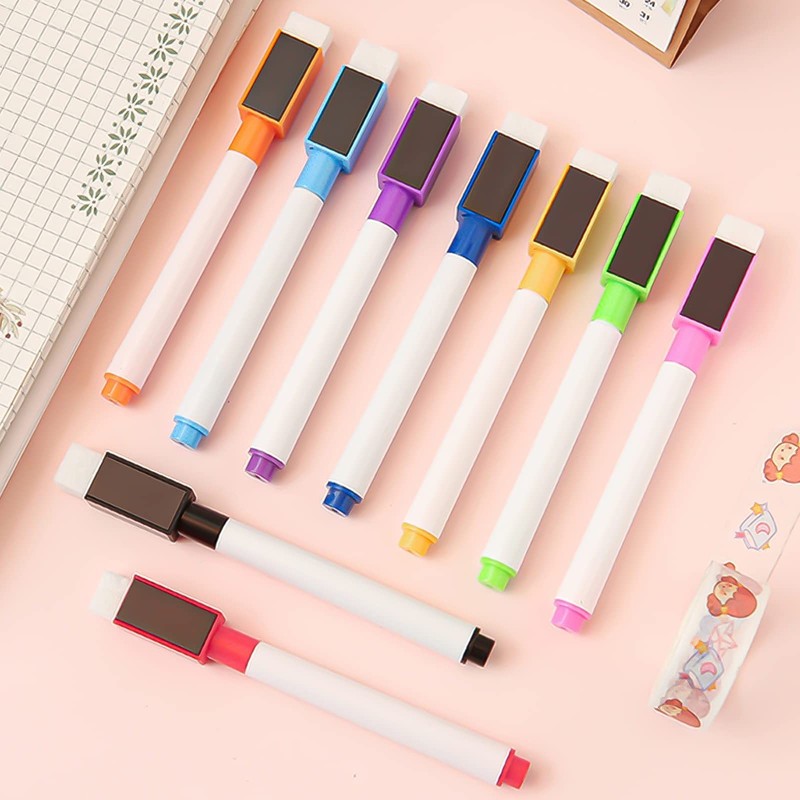 SULOLI Magnetic Dry Erase Markers, 9Pcs Fine Tip Point Whiteboard