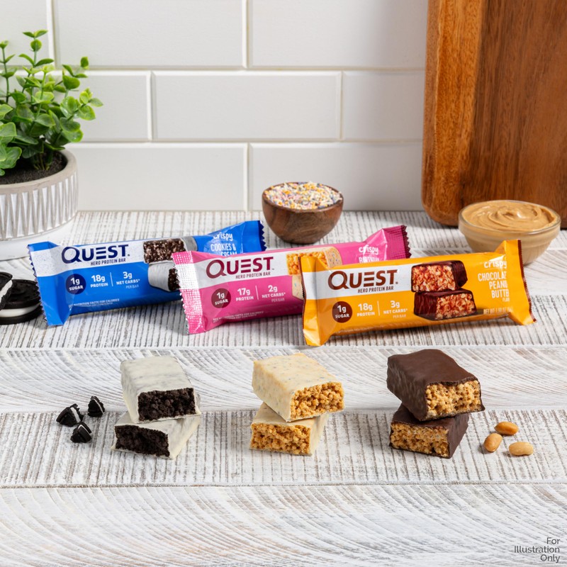 Quest Nutrition Crispy Variety Pack Protein Bars, Protein Rich, Low