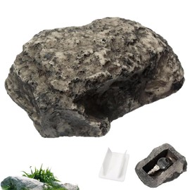 Cyrank Outdoor Rock Stone Hide a Key, Key Fake Rock Looking Rock Fake Rock Key Holder Fake Rock Key Hider Outside Decoration Waterproof Dustproof Real Stone/Pine Nuts Shape Safe Stone Key Box (Stone)