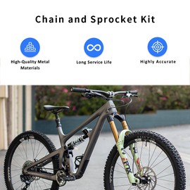 Gugxiom Chain and Sprocket Set, Electric Bicycle Chain Parts, Non-Corrosive and Non-Distorting Chain, Powerful, Durable Gear Chain Rotary Gear for