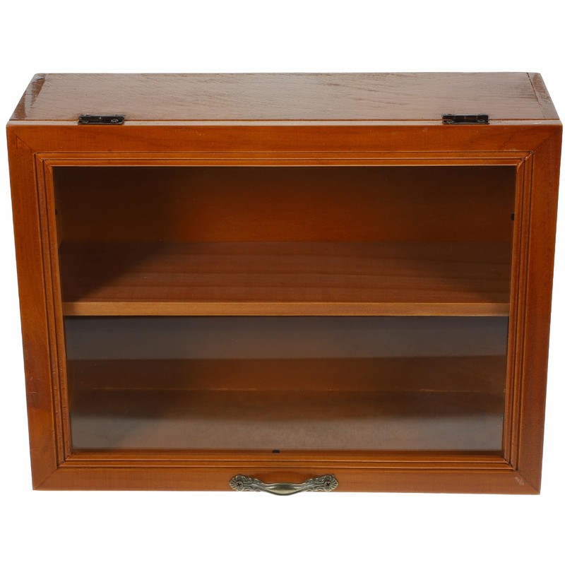 Operitacx Acrylic Front Display Case Shadow Boxes Wooden Display Cabinet