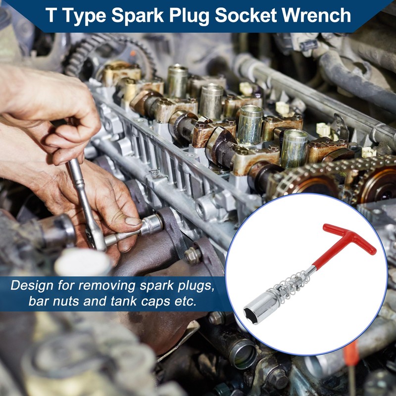 Hihaha T-Handle Spark Plug Socket Wrench Wrench Remover for Car