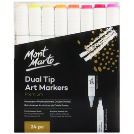 Mont Marte Premium Dual Tip Alcohol Art Markers (24 Pieces Set)
