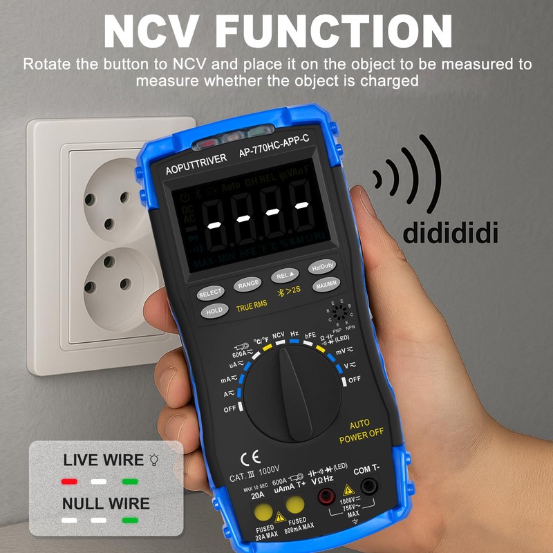 Multimeter Digital AP-770HC APP 6000Counts Auto/Manual Range Current Meter Multi