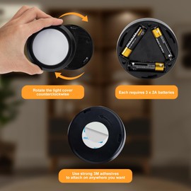 Puck Lights Black 6PCS