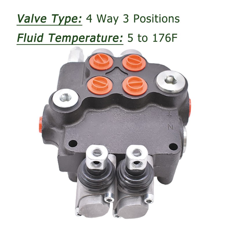 Timunr 2 Spool 21GPM Hydraulic Directional Control Valve, 3600PSI SAE