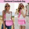 Checkered Crossbody Bag Bum Bags for Women Nylon Checkered Purse
