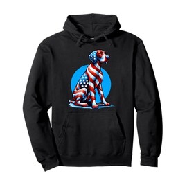 German Shorthaired Pointer Dog USA Flag 4th Of July Pullover Hoodie