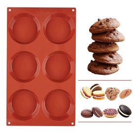 Yomvzake Silicone Egg Mold Muffin Top Pans, 3 Inch Non-stick Whoopie Pie Baking Pan Round Tray Egg Sandwich Molds for Mini Cakes Biscuits Egg Cloud Bread Buns English Muffins Breakfast Sandwiches