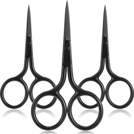 Mudder 3 Pack Small Nose Scissors Facial Hair Trimming Mini Beauty Stainless Steel Grooming Pointed Scissor for Grooming Eyebrows, Nose, Mustache, Beard