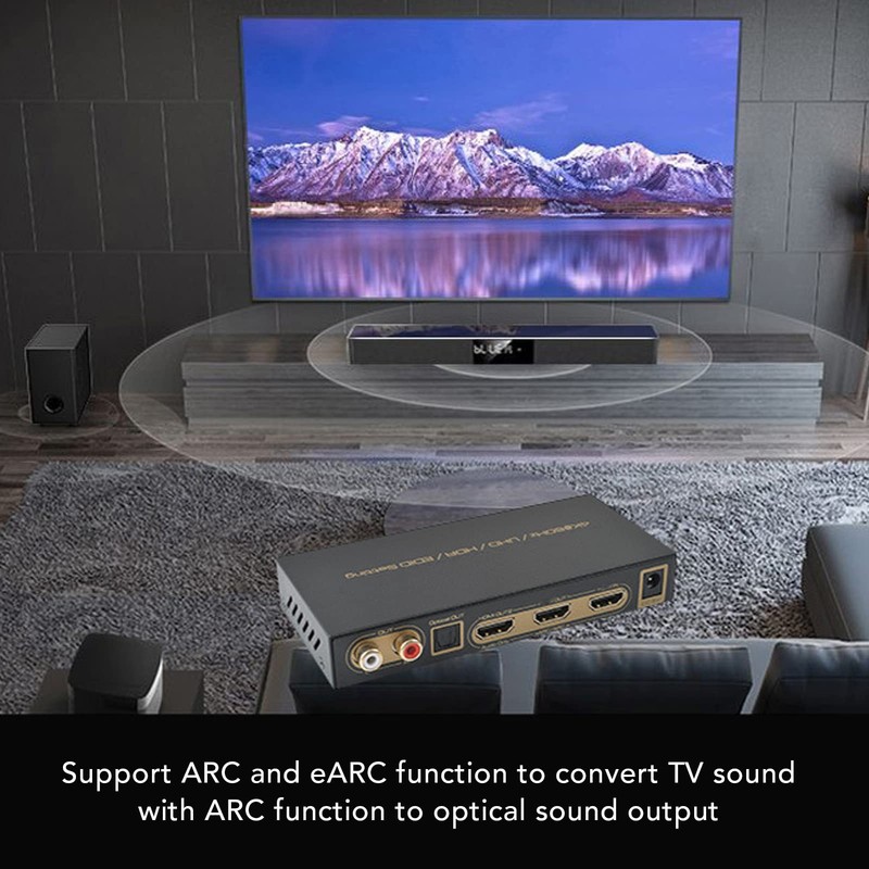 HDR HDMI ARC Video Audio Extractor Splitter with Optical and